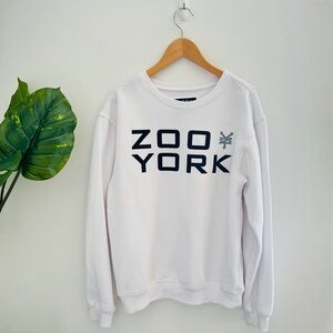ZOO YORK | Crewneck White Sweater With Black Zoo York Print Size Small